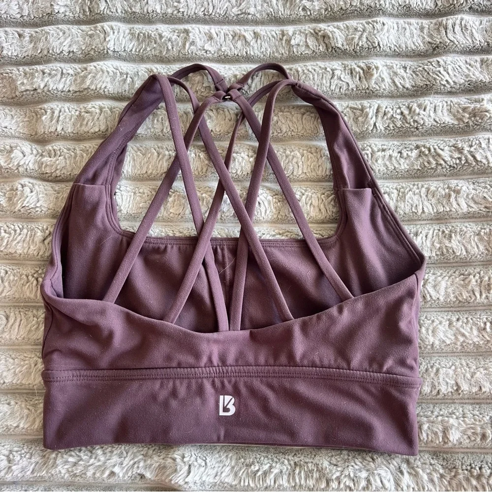 Buff Bunny Chocolate Brown Sports Bra- Strappy Back Detail- S
